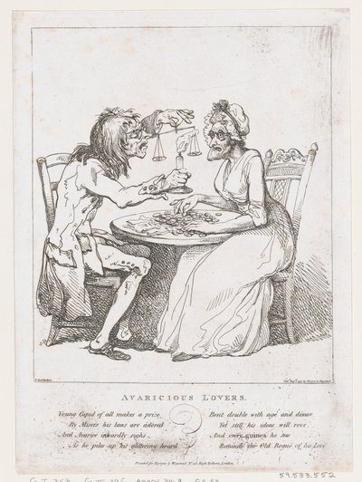 Avaricious Lovers, 1 Ağustos 1797., 1 Ağustos 1797. by Thomas Rowlandson