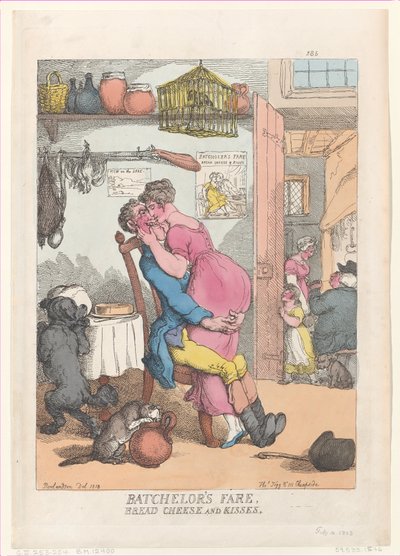 Lisans Ücreti, Ekmek, Peynir ve Öpücükler, 10 Şubat 1813., 10 Şubat 1813. by Thomas Rowlandson