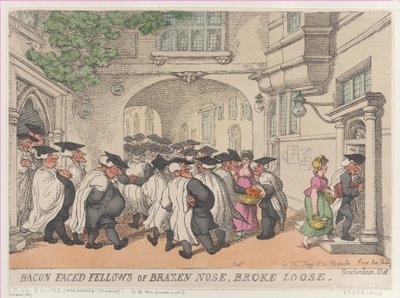 Brazen Nose'un Bacon Faced Fellows, Broke Loose, 1811., 1811. by Thomas Rowlandson