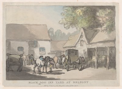 Black Dog Inn Yard At Belfont, 1785-87., 1785-87. by Thomas Rowlandson