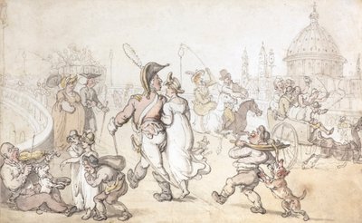 Blackfriars Köprüsü (suluboya) by Thomas Rowlandson