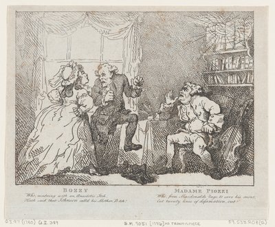 Bozzy ve Madame Piozzi Frontispiece, Bozzy ve Piozzi, Peter Pindar, 1780-86., 1780-86. by Thomas Rowlandson