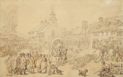 Cardiff (kağıt üzerine mürekkep ve yıkama) by Thomas Rowlandson