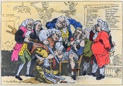 Gürcü Cerrahların karikatürü iş başında by Thomas Rowlandson