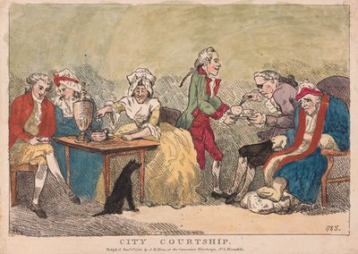 Şehir Kursu, pub. 1786 (el renkli gravür) by Thomas Rowlandson