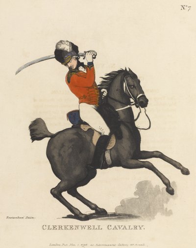 Clerkenwell Süvari, c.1799 (renkli aquatint) by Thomas Rowlandson