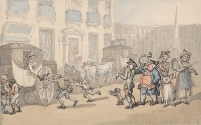 Banyo Konforu: Gelen Otobüsler by Thomas Rowlandson