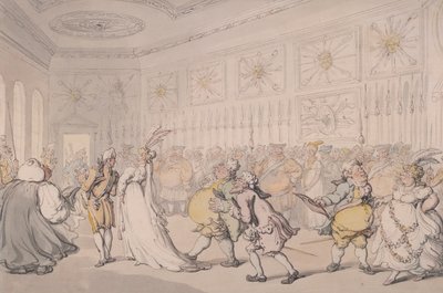 Muhafız Odasından geçen saraylılar, St James Sarayı, Londra, c1808 by Thomas Rowlandson