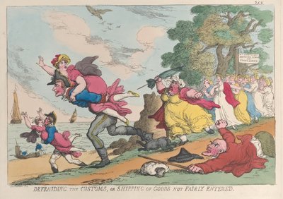 Gümrük Dolandırıcılığı veya Adil Girilmemiş Malların Nakliyesi, 1 Mart 1815., 1 Mart 1815. by Thomas Rowlandson