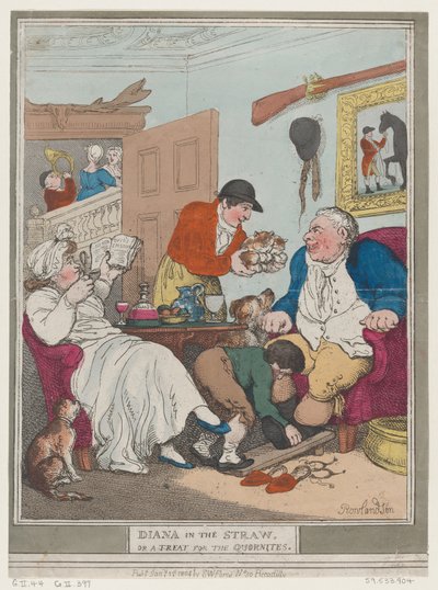 Samandaki Diana veya Quornites İçin Bir İkram, 1 Ocak 1804., 1 Ocak 1804. by Thomas Rowlandson