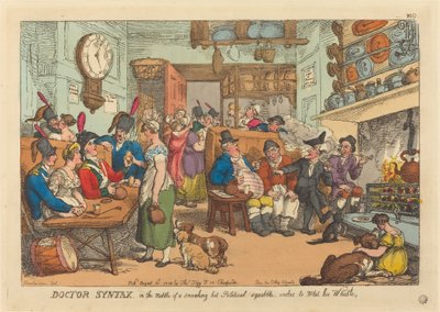Doktor Sözdizimi, Dumanlı Bir Siyasal Tartışmanın Ortasında, Dibini Islatmak İstiyor by Thomas Rowlandson