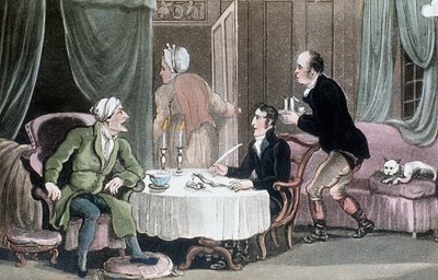 Doktor Sözdizimi vasiyetini yapıyor, c1816 by Thomas Rowlandson