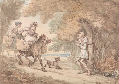 Otoyolcular Tarafından Bir Ağaca Bağlı Dr. Syntax by Thomas Rowlandson