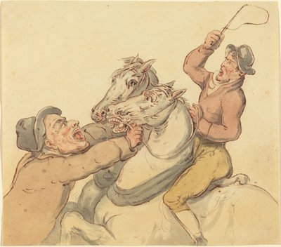 Bir Çift Yetiştirme Atı Olan Sürtükler by Thomas Rowlandson