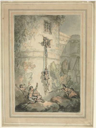 Fransız Mahkumların Kaçışı by Thomas Rowlandson