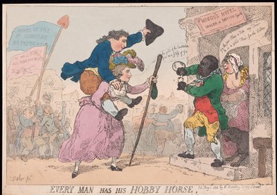 Her Adamın Hobi Atı vardır, bar. 1784 (el renkli gravür) by Thomas Rowlandson