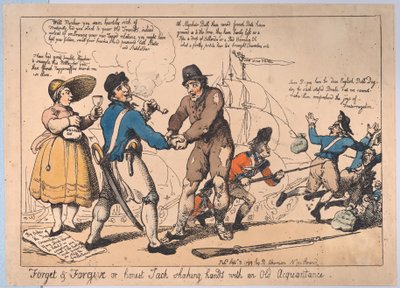 Unut ve Bağışla veya Dürüst Jack Eski Tanıdıkla Tokalaşırken, Se..., 3 Eylül 1799 by Thomas Rowlandson