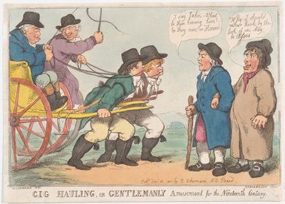 Ondokuzuncu Yüzyıl için Gig Hauling veya Centilmen Eğlence, 3 Nisan 1801., 3 Nisan 1801. by Thomas Rowlandson