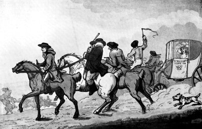 Yarışlara gitmek, 18. yüzyılın sonlarında. by Thomas Rowlandson