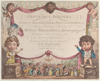 Ekranlar, Bilardo Salonları, Soyunma Odaları için Grotesk Kenarlıklar, &c &c, 1799-1800., 1799-1800. by Thomas Rowlandson