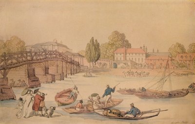 Hampton Köprüsü, 1800 by Thomas Rowlandson