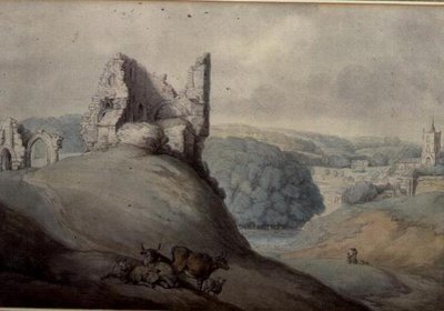 Harborough Kalesi, Yorkshire by Thomas Rowlandson