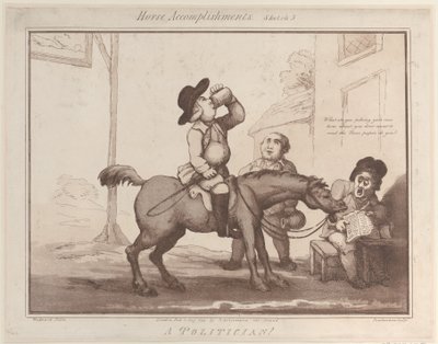 At Başarıları, Taslak 5: Bir Politikacı !!, 1 Ağustos 1799., 1 Ağustos 1799. by Thomas Rowlandson