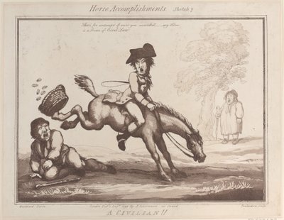 At Başarıları, Eskiz 7: Bir Sivil !!, 1 Ağustos 1799., 1 Ağustos 1799. by Thomas Rowlandson