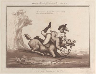 At Başarıları, Eskiz 8: Bir Aritmetikçi !!, 1 Ağustos 1799., 1 Ağustos 1799. by Thomas Rowlandson