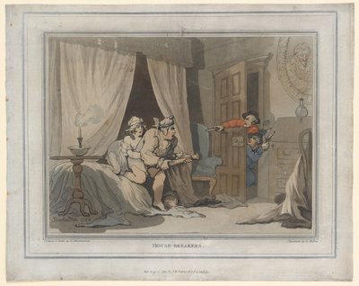 House Breakers, Thomas Molten tarafından yapılan baskı, 1791 (el boyaması gravür) by Thomas Rowlandson