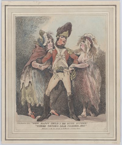 Diğer Sevgili Büyücü Uzakta Olmasaydı İkisinden de Ne Kadar Mutlu Olabilirdim, [1784]., [1784]. by Thomas Rowlandson