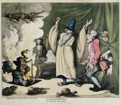 Humbug veya Raising the Devil, 1800 (renkli taş) by Thomas Rowlandson