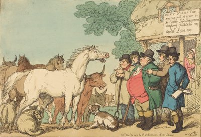 Sigortalanabilir Sığır, 1809 yayınlandı. by Thomas Rowlandson