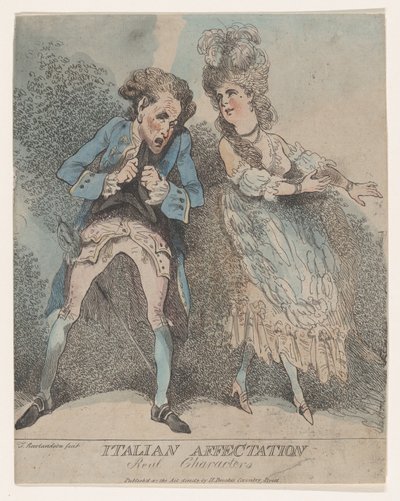 İtalyan Sevgisi, Gerçek Karakterler, 1786-91., 1786-91. by Thomas Rowlandson