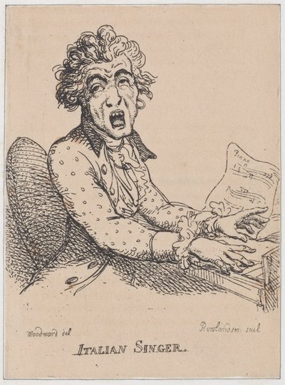İtalyan Şarkıcı, Nisan 1808., Nisan 1808. by Thomas Rowlandson
