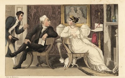 Johnny, Regency salonundaki bir partide konuklar arasındaki bir tartışmayı böler. William Combe