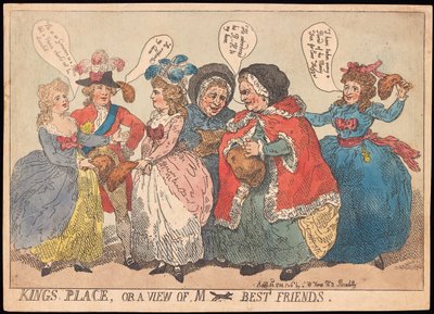 Kings Place veya M ---- Best Friends, pub manzarası. 1784 (el renkli gravür) by Thomas Rowlandson