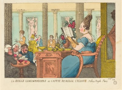 La Belle Limonaudiere, Cafe des Mille Colonnes, Palais Royal, Paris by Thomas Rowlandson