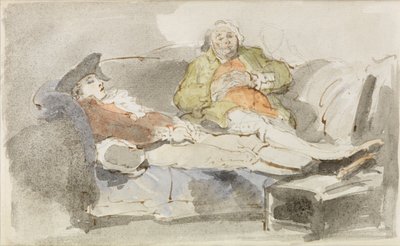 Kanepede Tembellik (kalem ve mürekkep üzerine sulu boya) by Thomas Rowlandson