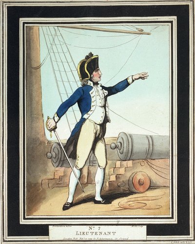 Teğmen, 18. yüzyılda Kraliyet Donanması asteğmeni by Thomas Rowlandson