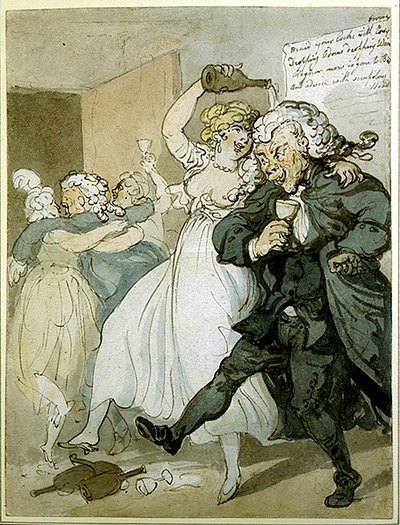 Aşk ve Hukuk (kağıt üzerine sulu boya) by Thomas Rowlandson