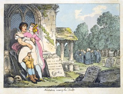 Mezarlar Arasında Meditasyonlar (renkli taş) by Thomas Rowlandson