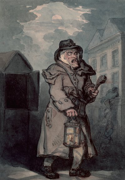 Gece bekçisi, 18. yüzyılın sonlarında by Thomas Rowlandson