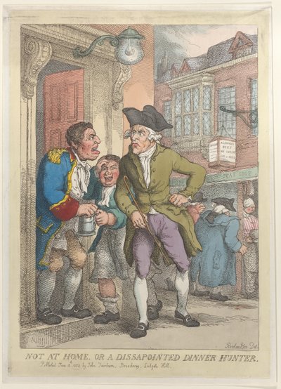 Evde Değil veya Hayal Kırıklığına Uğramış Bir Akşam Yemeği Avcısı, 13 Haziran 1823., 13 Haziran 1823. by Thomas Rowlandson