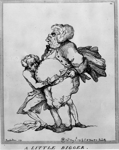 Obezite: Biraz Daha Büyük - Çizim Thomas Rowlandson (1756-1827) by Thomas Rowlandson