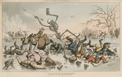 Kırılgan buzda, dönen paten, Kaderin bir aleti olur by Thomas Rowlandson