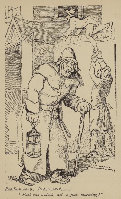 Saat biri geçiyor, güzel bir sabahım! by Thomas Rowlandson