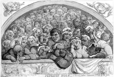 Güvercin Deliği - Tanrıları toplamak için bir Manastır [sic] Bahçe düzeneği, 1811 by Thomas Rowlandson
