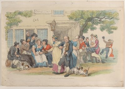 Plaka 6: Ale-House Kapısı, Dünyadan Minyatür, 1816., 1816. by Thomas Rowlandson