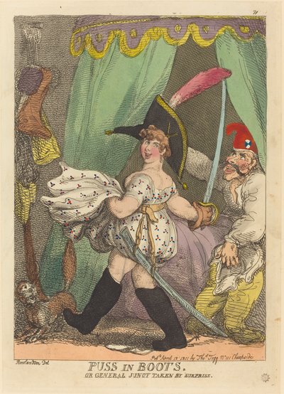 Çizmeli Kedi veya Sürpriz tarafından alınan General Junot by Thomas Rowlandson